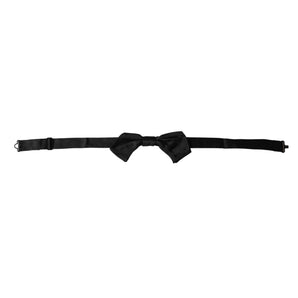 Dolce & Gabbana Black Satin Silk Adjustable Neck Men Bow Tie