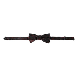 Dolce & Gabbana Red Black Floral Adjustable Neck Men Bow Tie