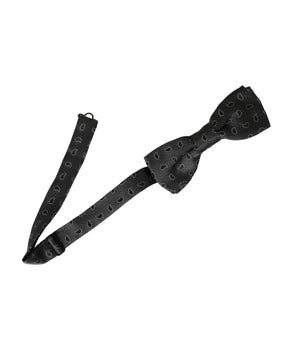 Dolce &amp; Gabbana Black Silk Patterned Adjustable Neck Men Bow Tie