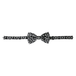 Dolce & Gabbana Black White Printed Adjustable Neck Men Bow Tie