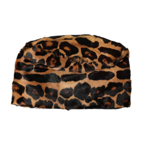 Dolce & Gabbana Brown Leopard Fur Women Bucket Hat