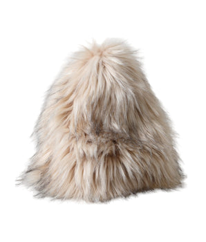 Dolce & Gabbana Beige Acrylic Fur Women Bucket Hat