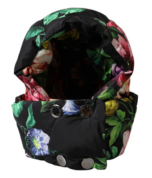 Dolce & Gabbana Black Floral Print Whole Head Wrap Hat