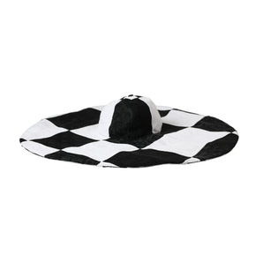 Dolce & Gabbana Black White Checkered Wide Brim Floppy Hat