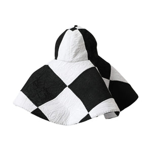 Dolce & Gabbana Black White Checkered Wide Brim Floppy Hat