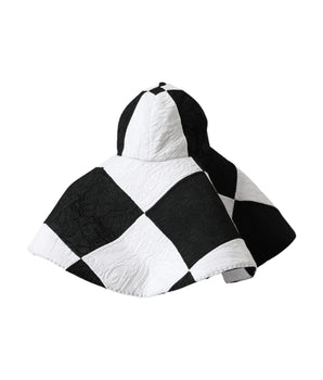 Dolce & Gabbana Black White Checkered Wide Brim Floppy Hat