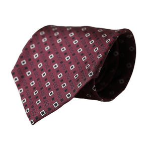 Dolce & Gabbana Maroon Silk Branded Logo Adjustable Men Tie