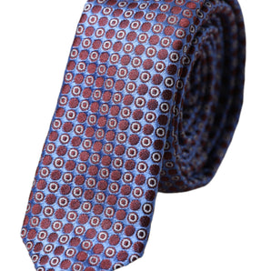 Dolce & Gabbana Blue Purple Patterned Silk Adjustable Men Tie