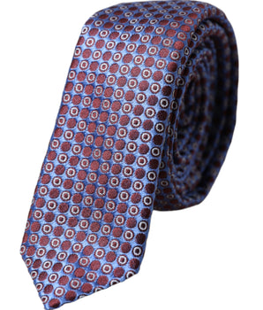 Dolce & Gabbana Blue Purple Patterned Silk Adjustable Men Tie