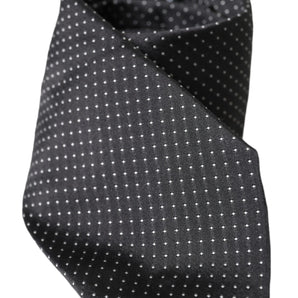 Dolce & Gabbana Black Polka Dot Silk Adjustable Men Tie