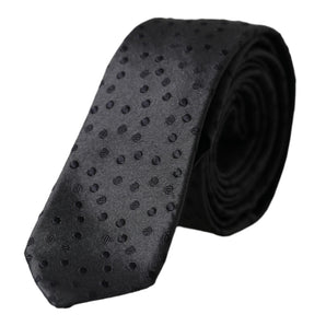 Dolce & Gabbana Black Polka Dot Silk Adjustable Men Tie