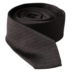 Dolce & Gabbana Black Patterned Silk Adjustable Men Tie