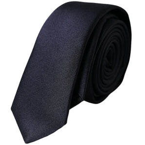 Dolce & Gabbana Dark Blue Solid Silk Adjustable Men Tie