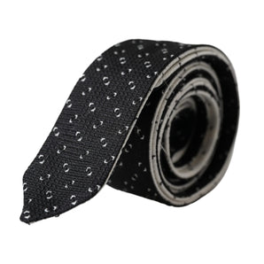 Dolce & Gabbana Black White Patterned Adjustable Tie