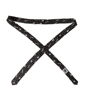 Dolce & Gabbana Black Guitar Print Silk Adjustable Tie