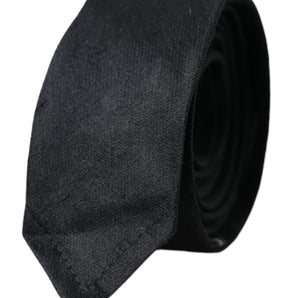 Dolce & Gabbana Black Solid 100% Silk Adjustable Tie