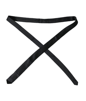 Dolce & Gabbana Black Solid 100% Silk Adjustable Tie