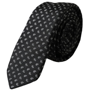 Dolce & Gabbana Black Jacquard Patterned Silk Adjustable Men Tie