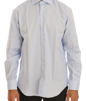 Cavalli Light Blue Cotton Dress Shirt Cavalli 