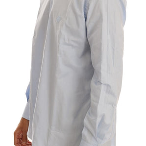 Cavalli Light Blue Cotton Dress Shirt