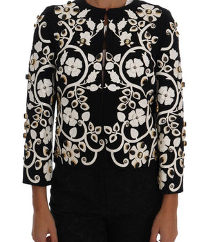 Dolce & Gabbana Floral Embroidered Crystal Wool Coat Jacket Dolce & Gabbana 