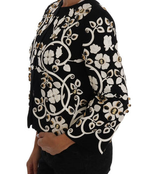Dolce & Gabbana Floral Embroidered Crystal Wool Coat Jacket Dolce & Gabbana 