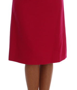Dolce &amp; Gabbana Pink Wool Knee Long A-Line Skirt
