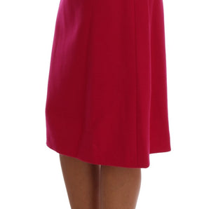 Dolce &amp; Gabbana Elegant Pink Wool A-Line Knee-Length Skirt