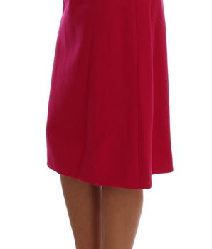 Dolce &amp; Gabbana Pink Wool Knee Long A-Line Skirt