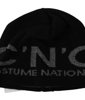 Custom National Black Wool Blend Branded Beanie Hat