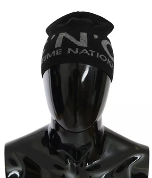 Custom National Black Wool Blend Branded Beanie Hat