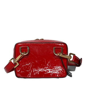 Dolce & Gabbana Red Leather Logo Plaque Waist Fanny Pack Women Bag