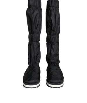 Dolce & Gabbana Black Quilted High Top Boots Sneakers Shoes