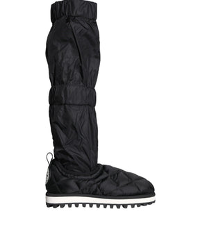 Dolce & Gabbana Black Quilted High Top Boots Sneakers Shoes