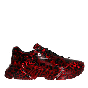 Dolce & Gabbana Red Leopard Daymaster Low Top Sneakers Shoes