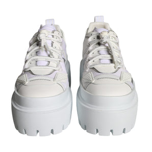 Dolce & Gabbana White Silver Chunky Platform Sneakers Shoes