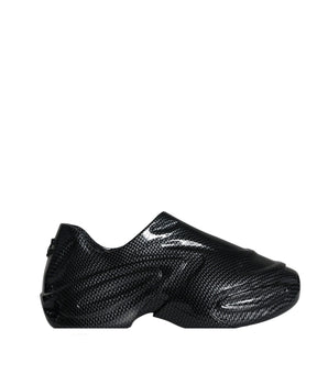 Dolce & Gabbana Black Foiled Rubber Toy Low Top Men Sneakers Shoes