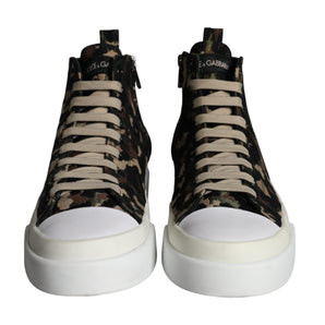 Dolce & Gabbana Multicolor Camouflage High Top Sneaker Shoes