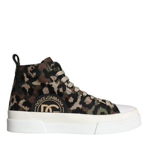 Dolce & Gabbana Multicolor Camouflage High Top Sneaker Shoes