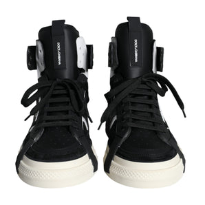 Dolce & Gabbana Black White Lace Up High Top Sneakers Shoes