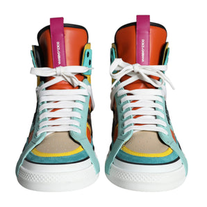 Dolce & Gabbana Multicolor Leather High Top Sneakers Shoes