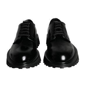 Dolce & Gabbana Black Calf Leather Derby Formal Dress Shoes