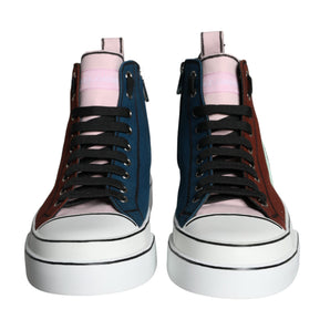 Dolce & Gabbana Multicolor Patchwork High Top Sneaker Shoes