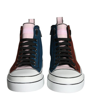 Dolce & Gabbana Multicolor Patchwork High Top Sneaker Shoes