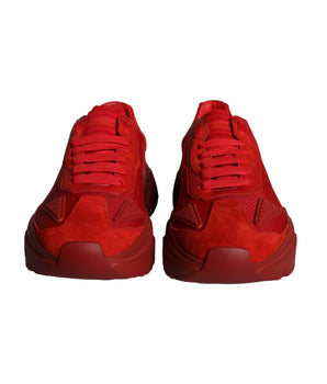 Dolce & Gabbana Red Leather Daymaster Low Top Sneakers Shoes