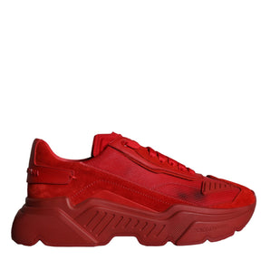 Dolce & Gabbana Red Leather Daymaster Low Top Sneakers Shoes