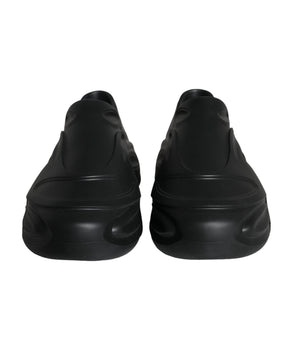 Dolce & Gabbana Black Foiled Rubber Toy Low Top Sneakers Shoes