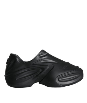Dolce & Gabbana Black Foiled Rubber Toy Low Top Sneakers Shoes