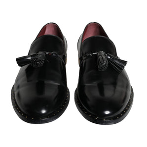 Dolce & Gabbana Black Calf Leather Loafer Mens Dress Shoes