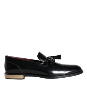 Dolce & Gabbana Black Calf Leather Loafer Mens Dress Shoes